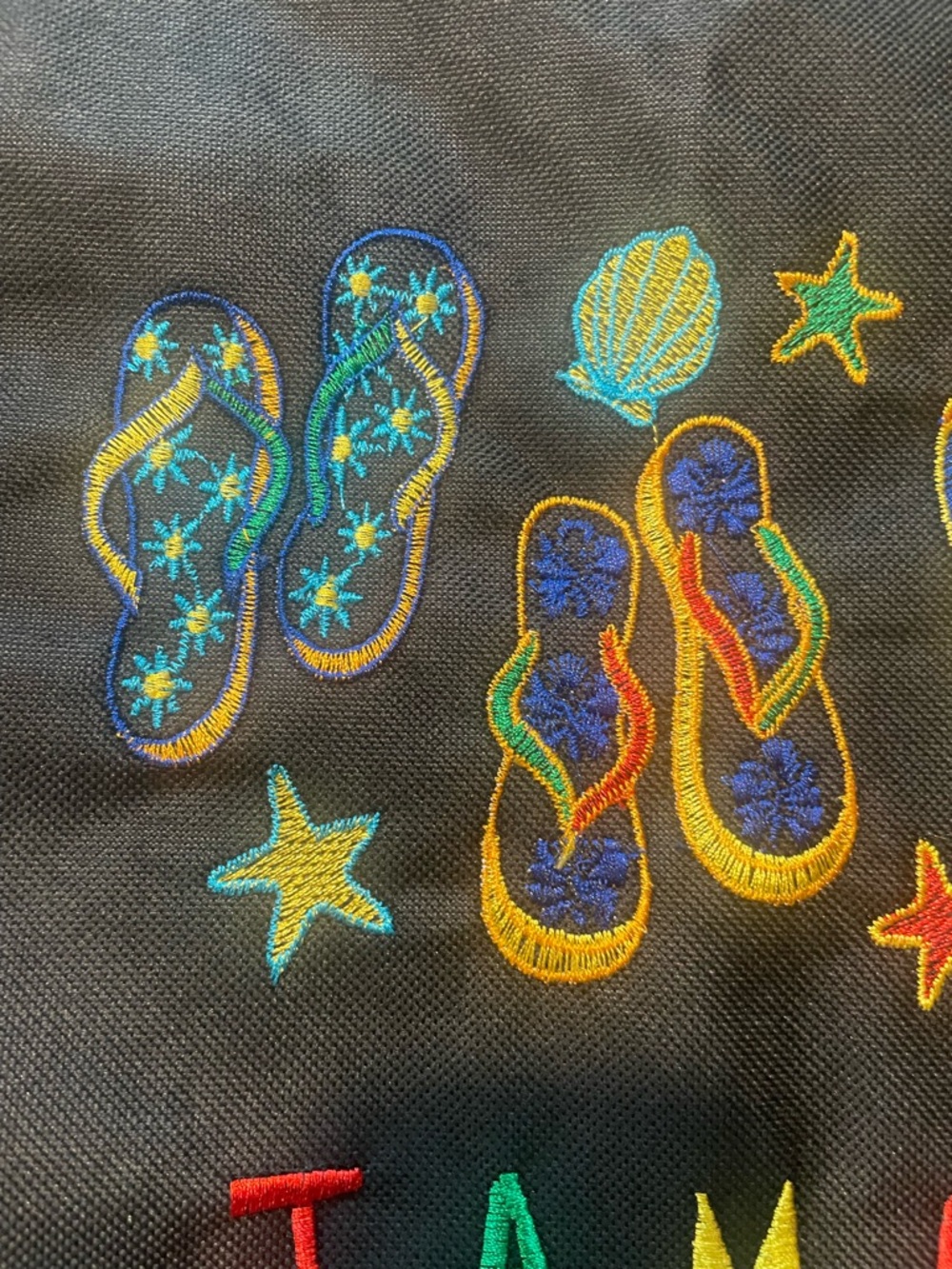 Embroidered Flip-Flop Jamaica Tote - Picture 7 of 11